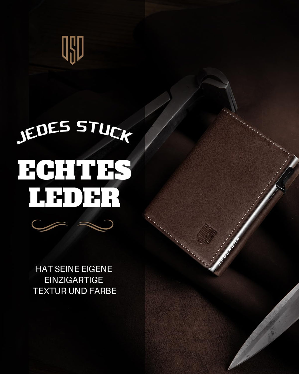 DODENSHA MagSnap Geldbörse Herren I Slim Wallet mit XL-Münzfach für 10+ Münzen I Kreditkartenetui Geldbeutel Herren für 10+ Karten I Magnetischer Verschluss Geldbörse I RFID Schutz I Braun Silbrig