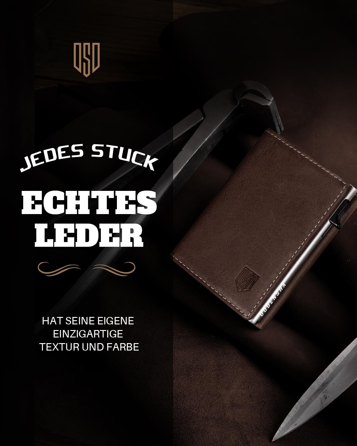 DODENSHA MagSnap Geldbörse Herren I Slim Wallet mit XL-Münzfach für 10+ Münzen I Kreditkartenetui Geldbeutel Herren für 10+ Karten I Magnetischer Verschluss Geldbörse I RFID Schutz I Braun Silbrig
