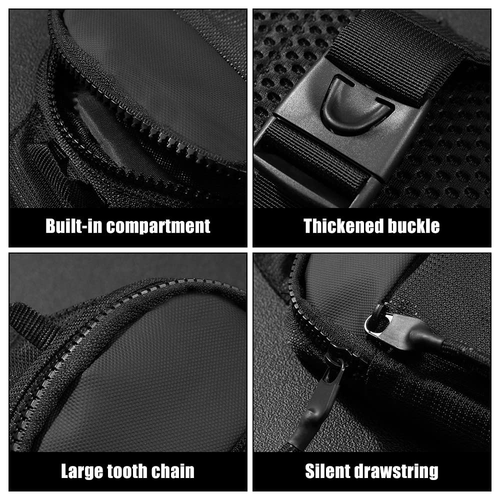 DONGKER Sling Chest Crossbody Bag, Wasserdicht Schultertasche, Crossbody Bag Backpack für Männer und Frauen, die Outdoor-Sportarten wandern (L, Schwarz)
